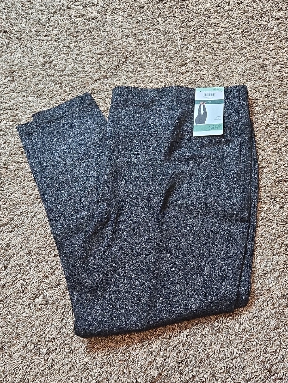 High Rise Fitted 3X 24W - 26W Plus Size Leggings Pants Black Glitter